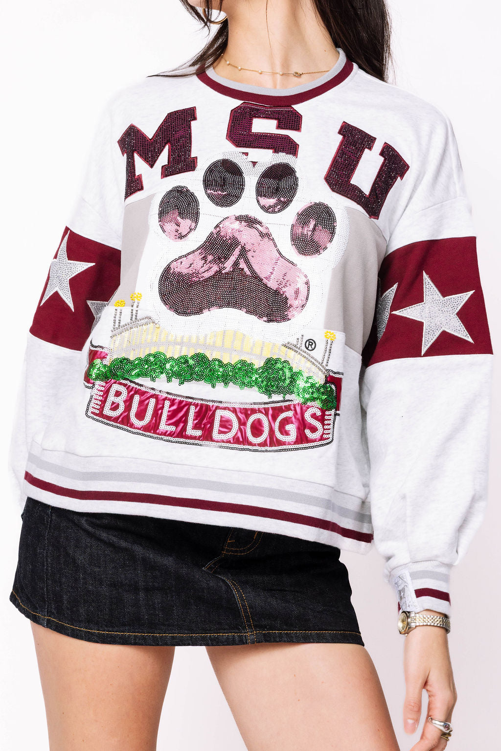 Licensed Mississippi State Vintage Stadium Star Sweatshirt