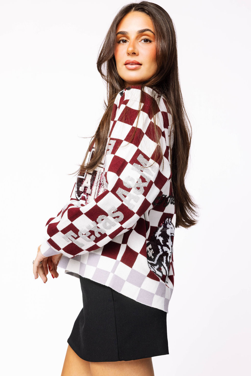 Licensed Texas A&M Checkered Team Icons Cardigan