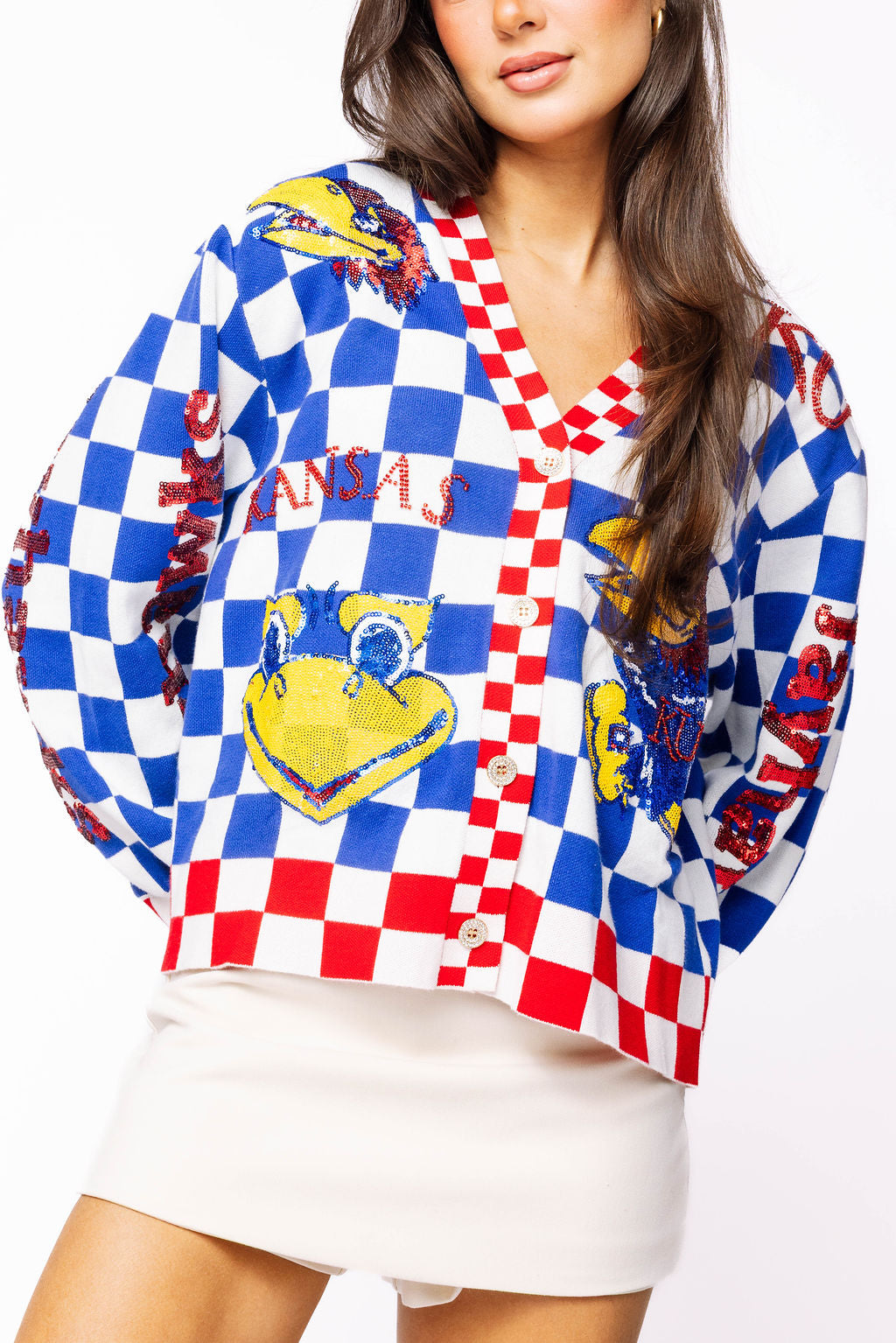 Licensed Kansas Checkered Team Icons Cardigan