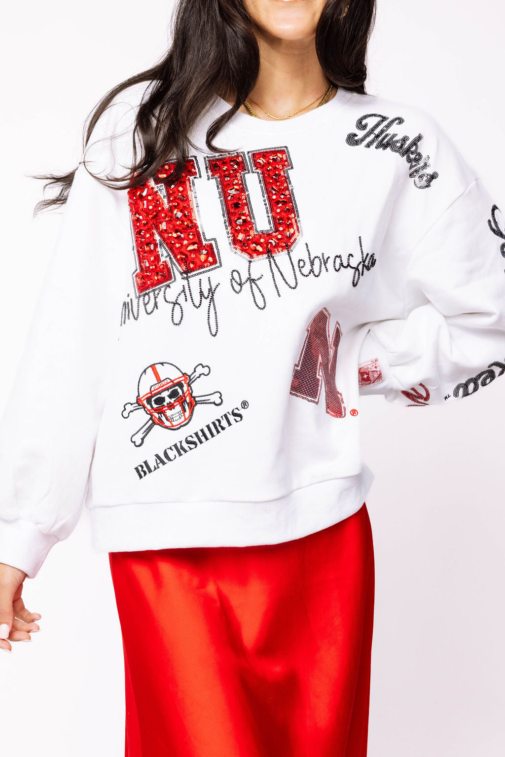 Licensed Nebraska Big Icons Scattered All Over Sweatshirt