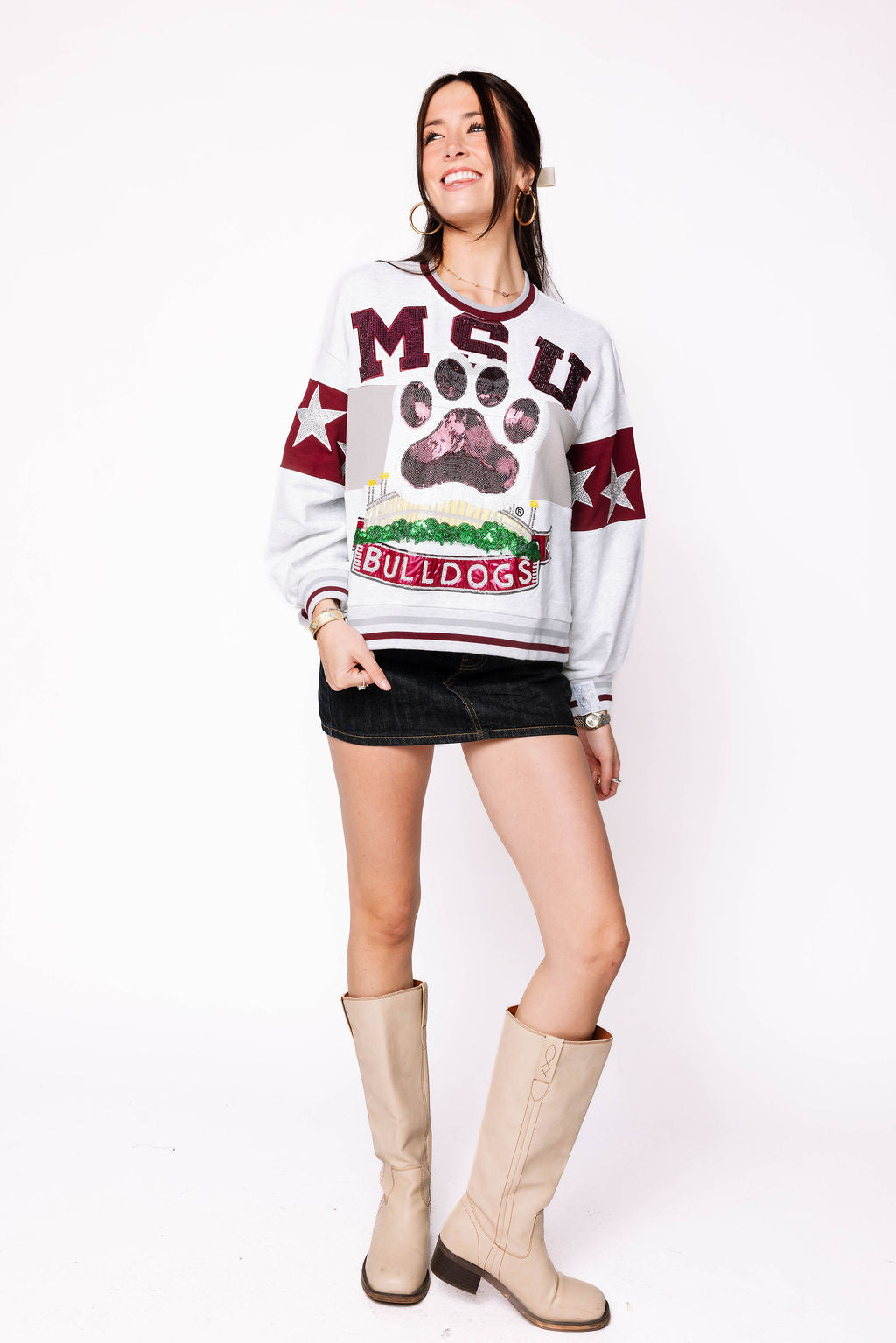 Licensed Mississippi State Vintage Stadium Star Sweatshirt