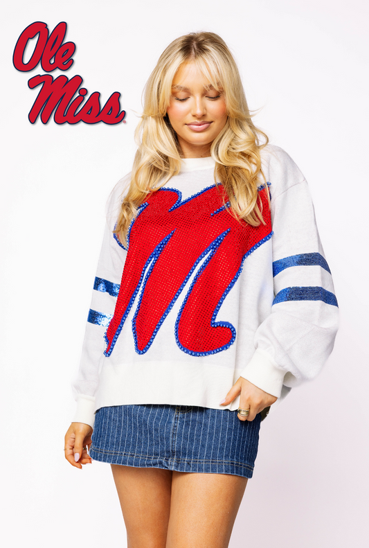 Licensed Ole Miss Oversized Mascot Sweater