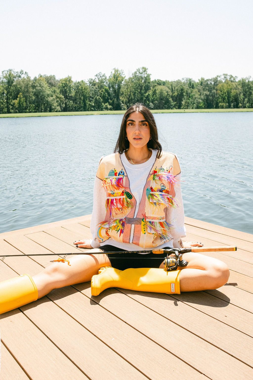 Grey Fishing Lure Vest Sweatshirt