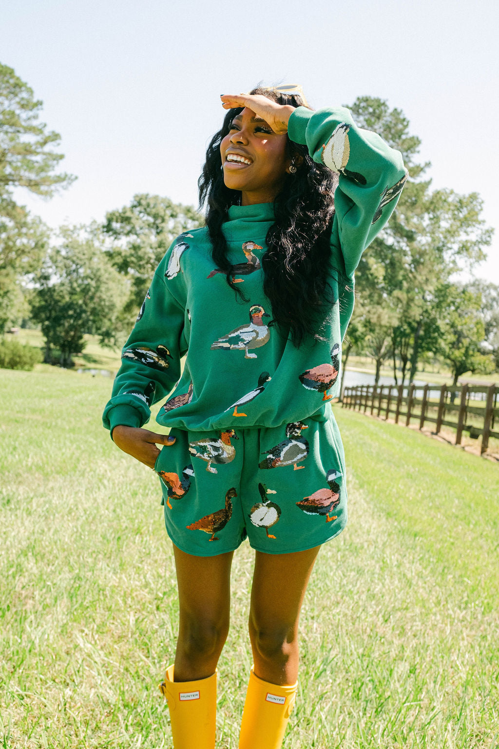 Dark Green Duck Short