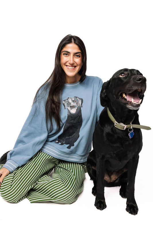 Dusty Blue Black Lab Sweatshirt