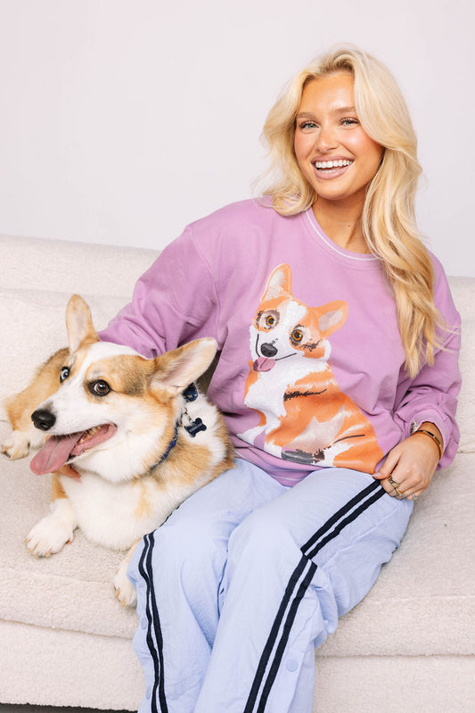 Light Purple Corgi Sweatshirt