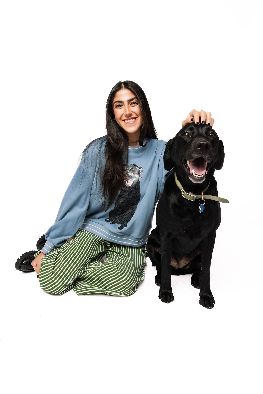 Dusty Blue Black Lab Sweatshirt
