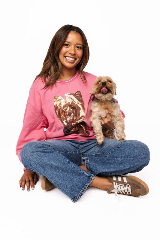 Hot Pink Yorkie Sweatshirt