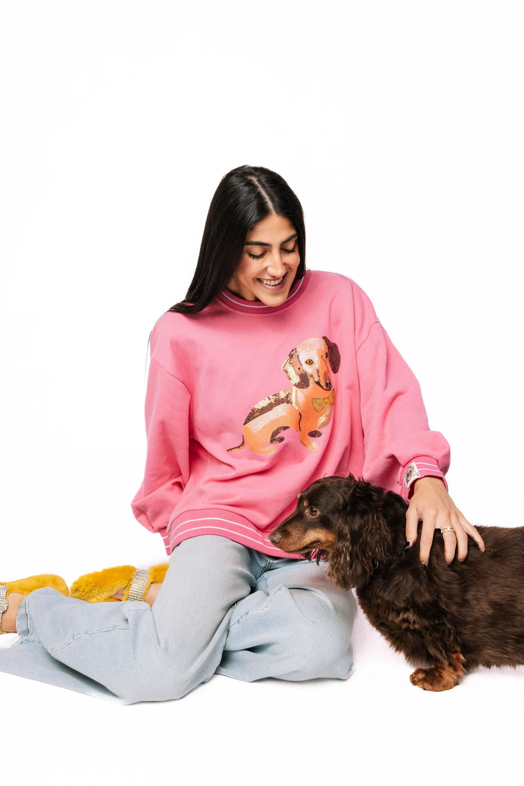 Hot Pink Dachshund Sweatshirt