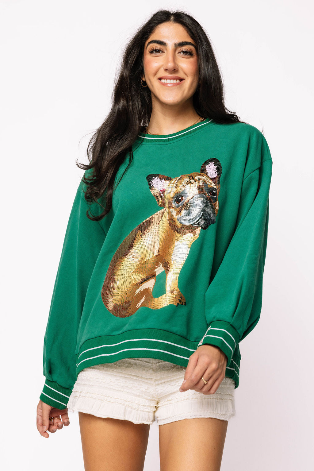 Green French Bulldog Sweatshirt