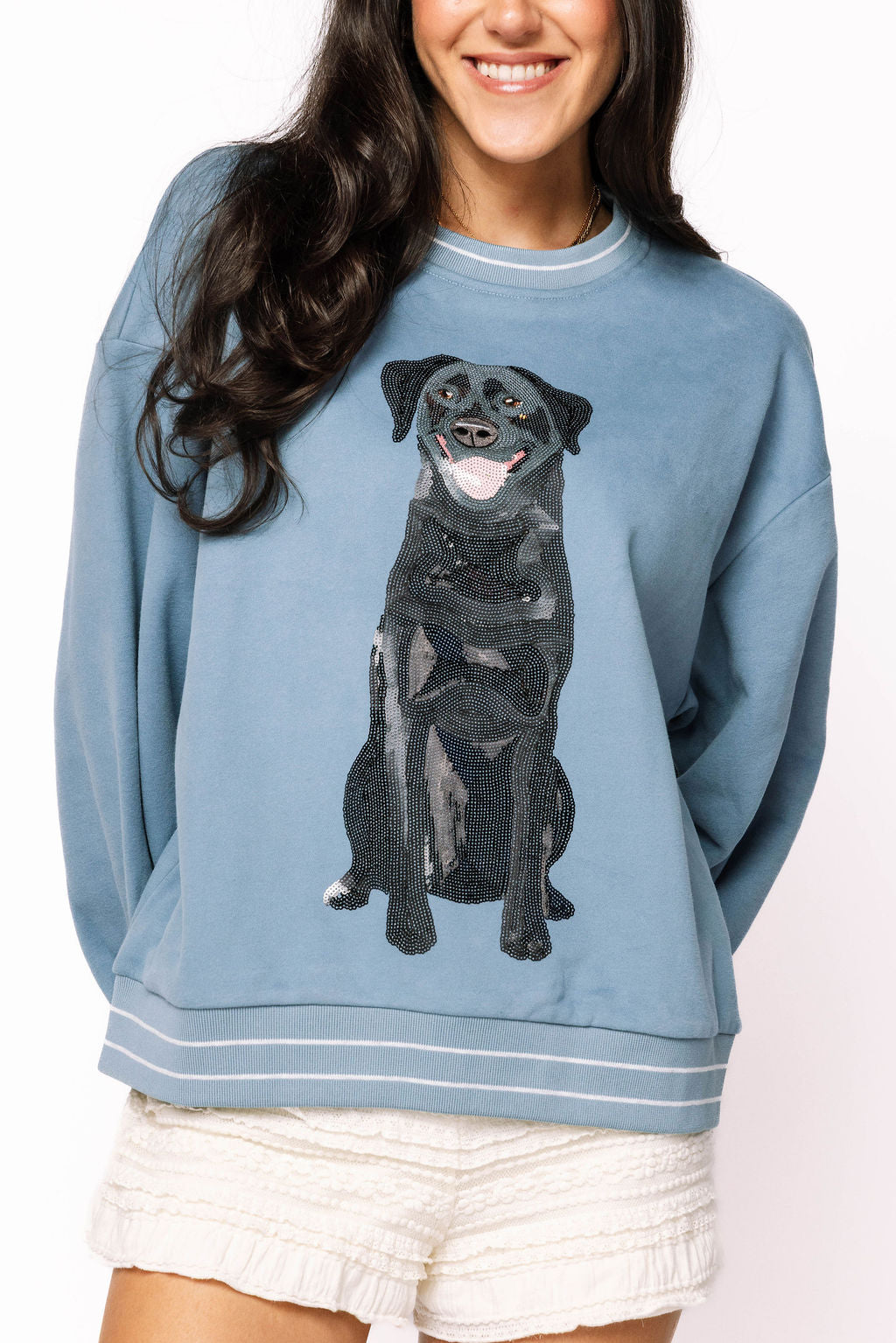 Dusty Blue Black Lab Sweatshirt