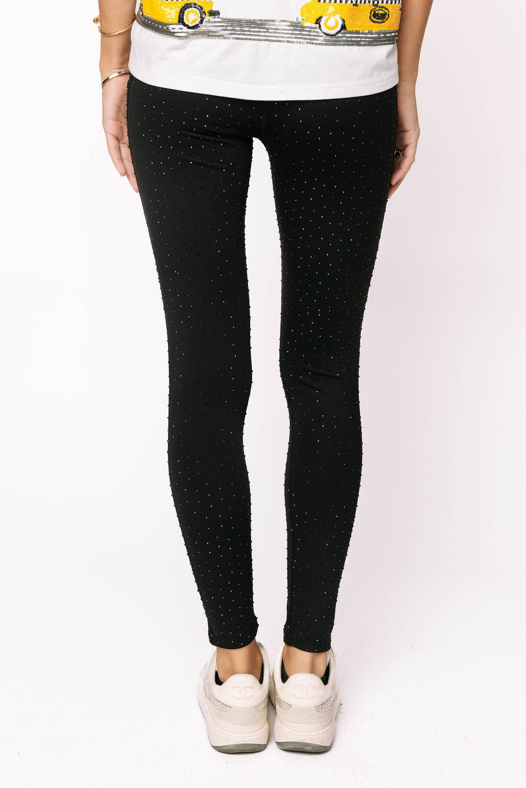 Black Scattered Rhinestone Legging