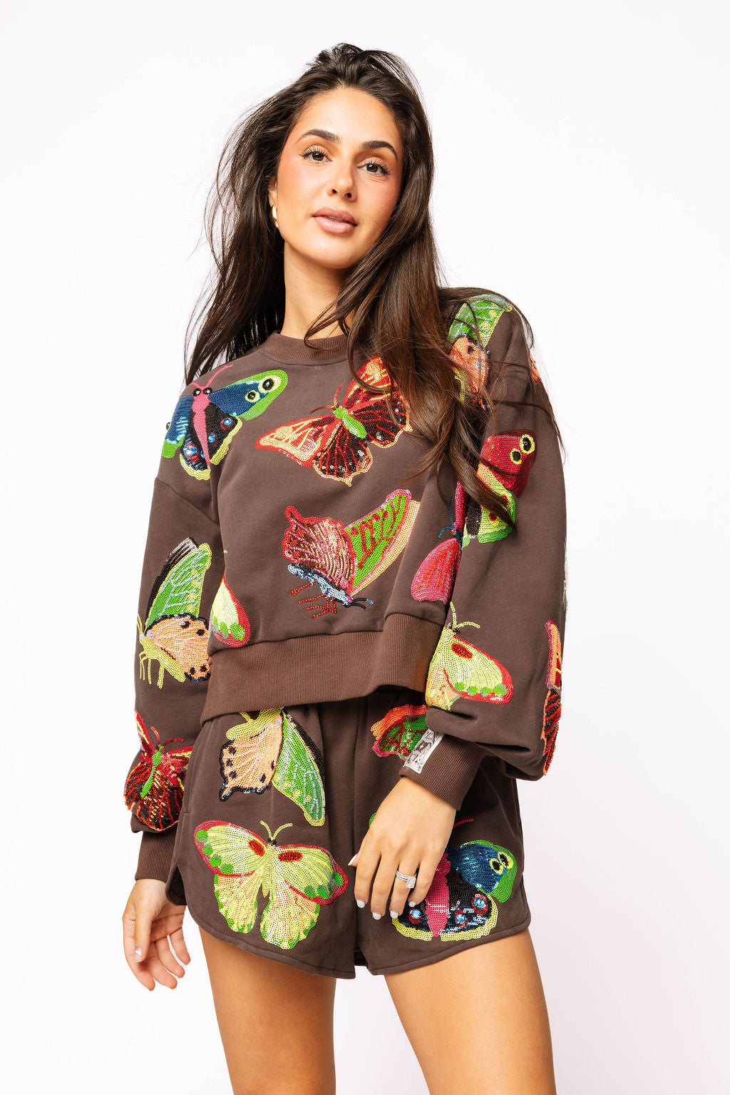 Brown & Neon Butterfly Sweatshirt