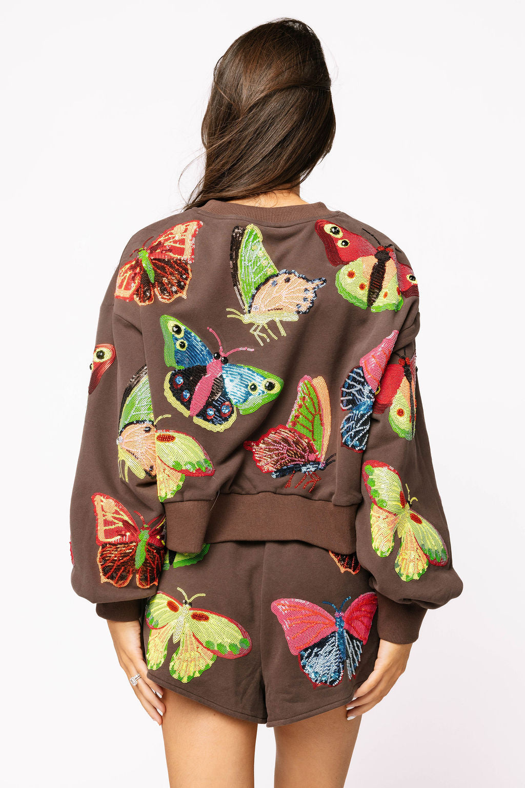 Brown & Neon Butterfly Sweatshirt