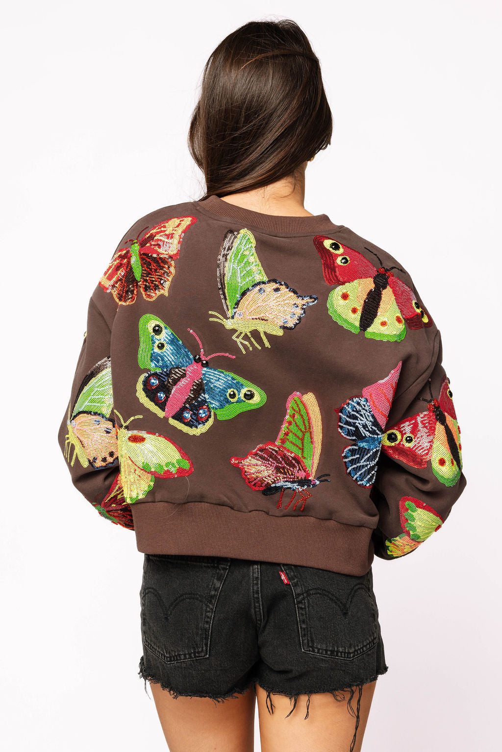 Brown & Neon Butterfly Sweatshirt
