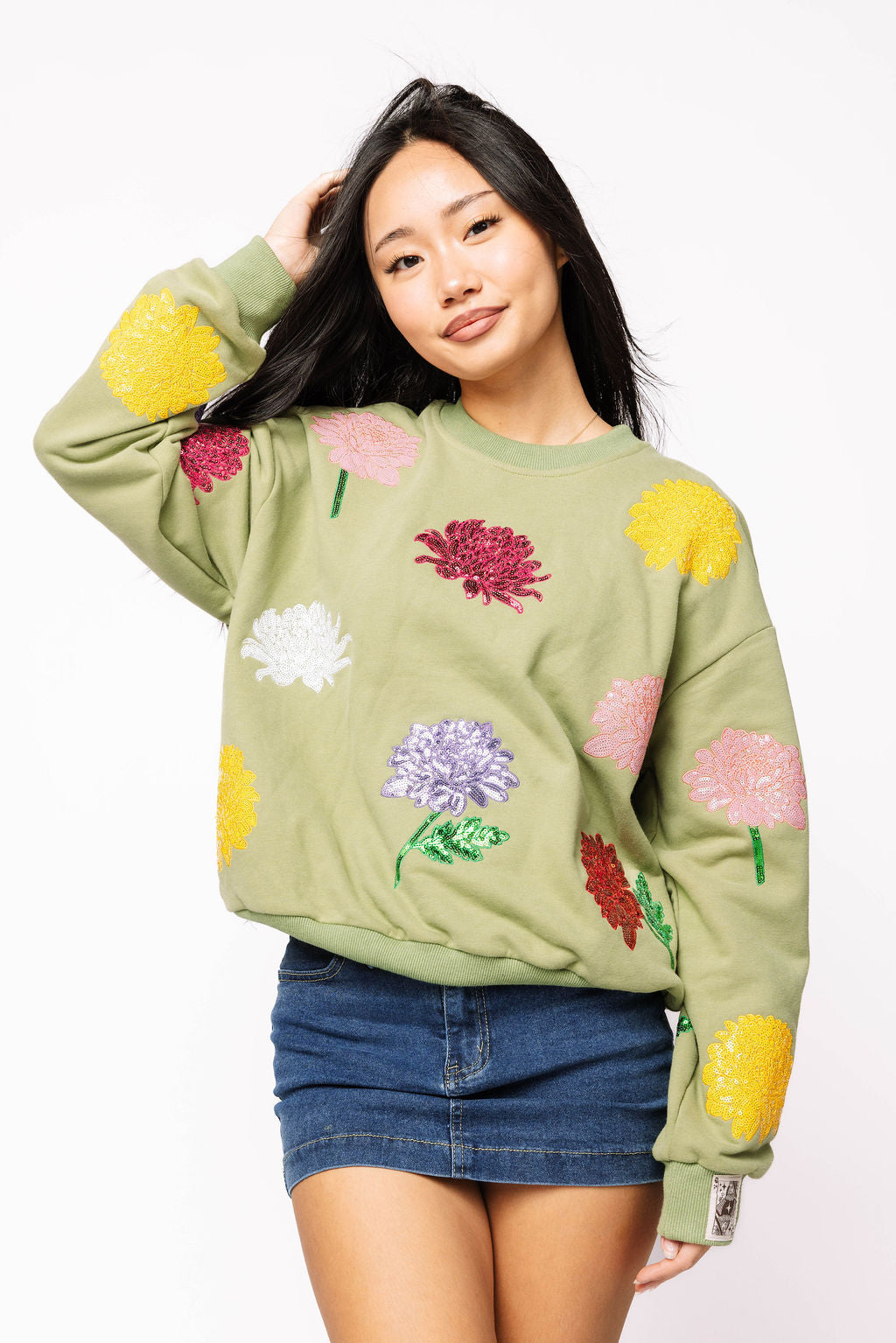 Moss Green Multi Mums Sweatshirt