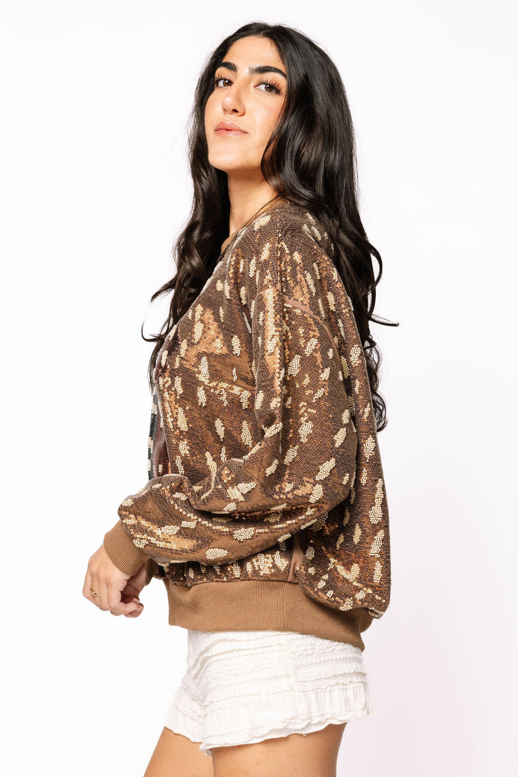 Brown Deer Print Sweatshirt