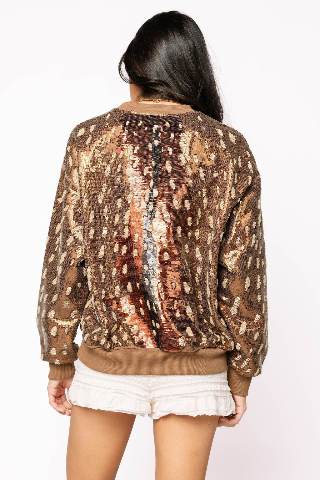 Brown Deer Print Sweatshirt