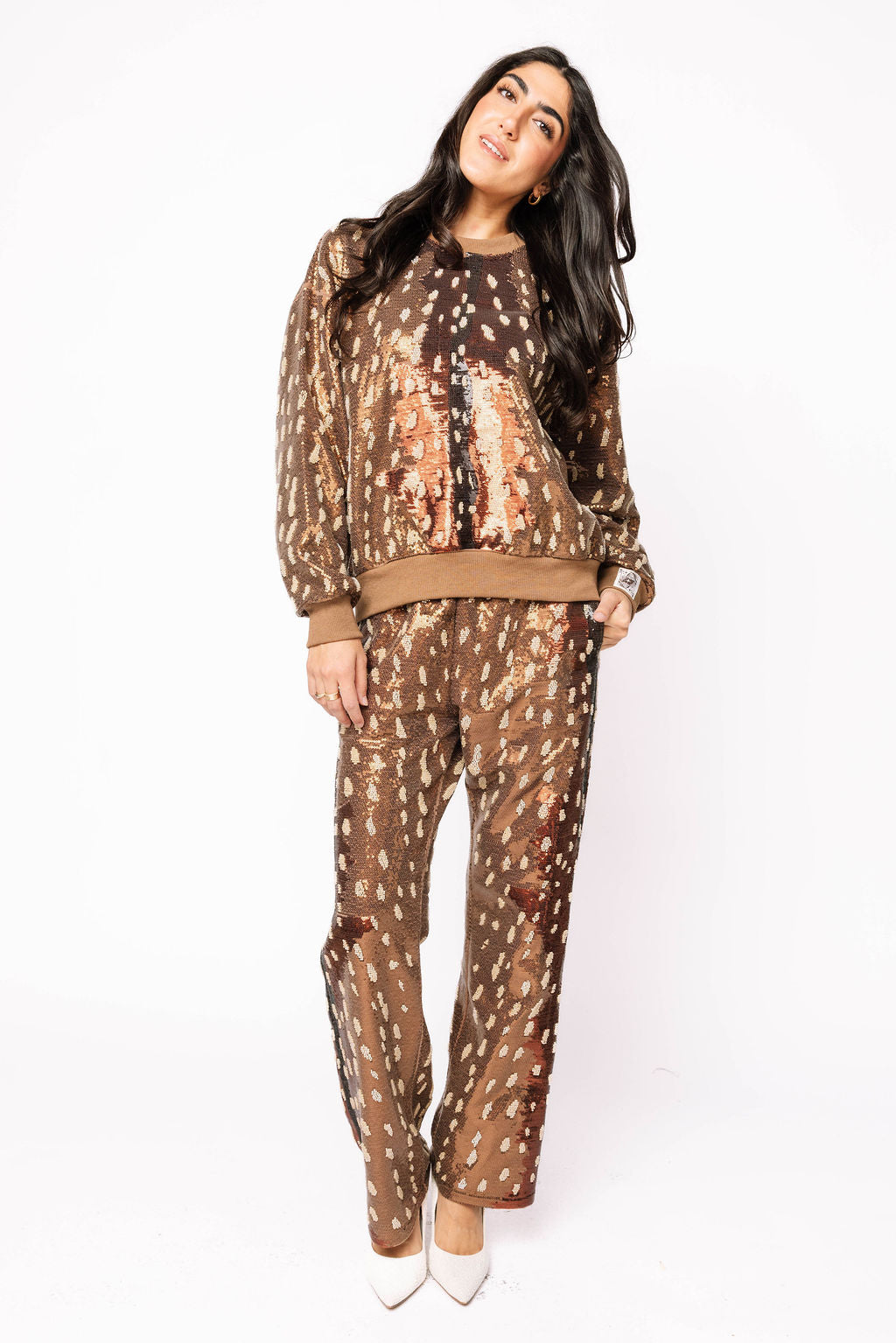 Brown Deer Print Pant