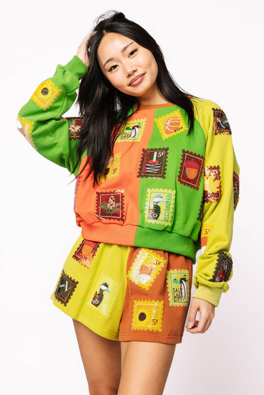 Colorblock Fall Stamp Sweatshirt