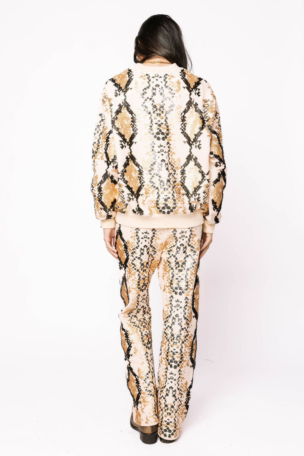 Neutral & Black Python Print Pant