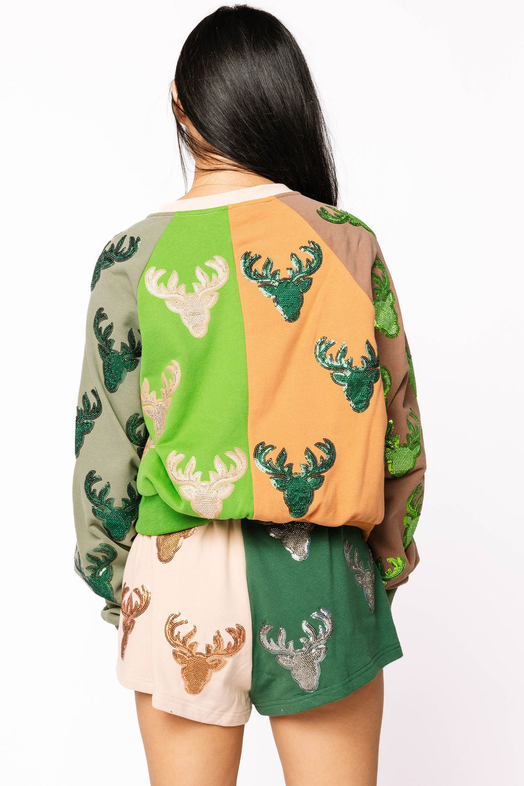 Colorblock Deer Head Short