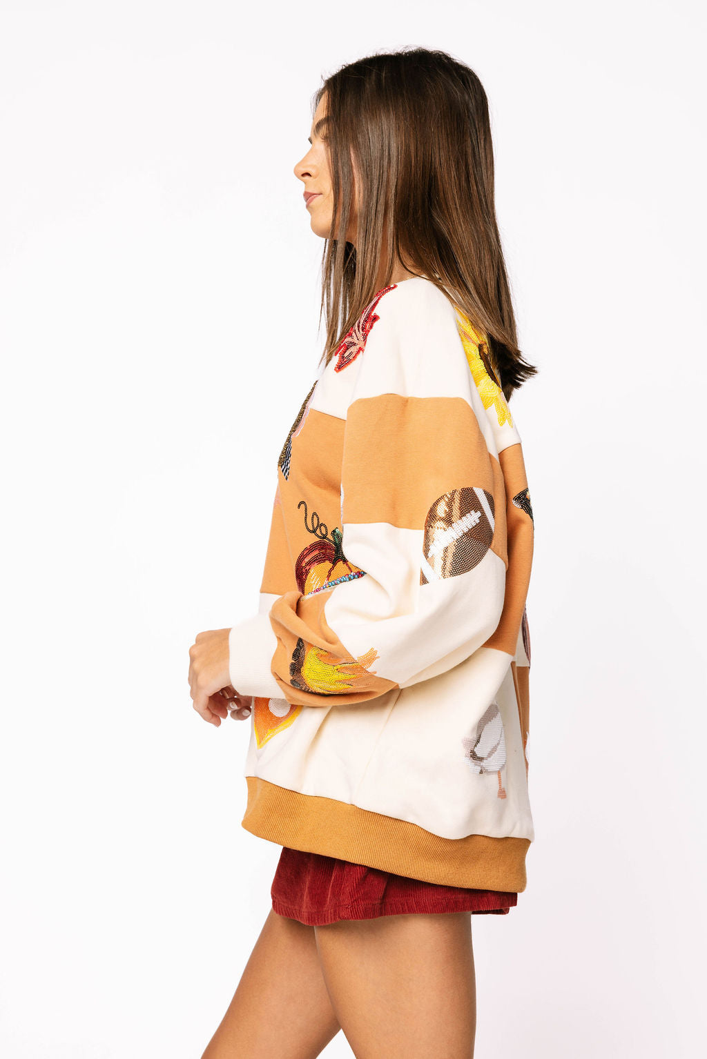 Brown & Ivory Checkered Fall Icon Sweatshirt