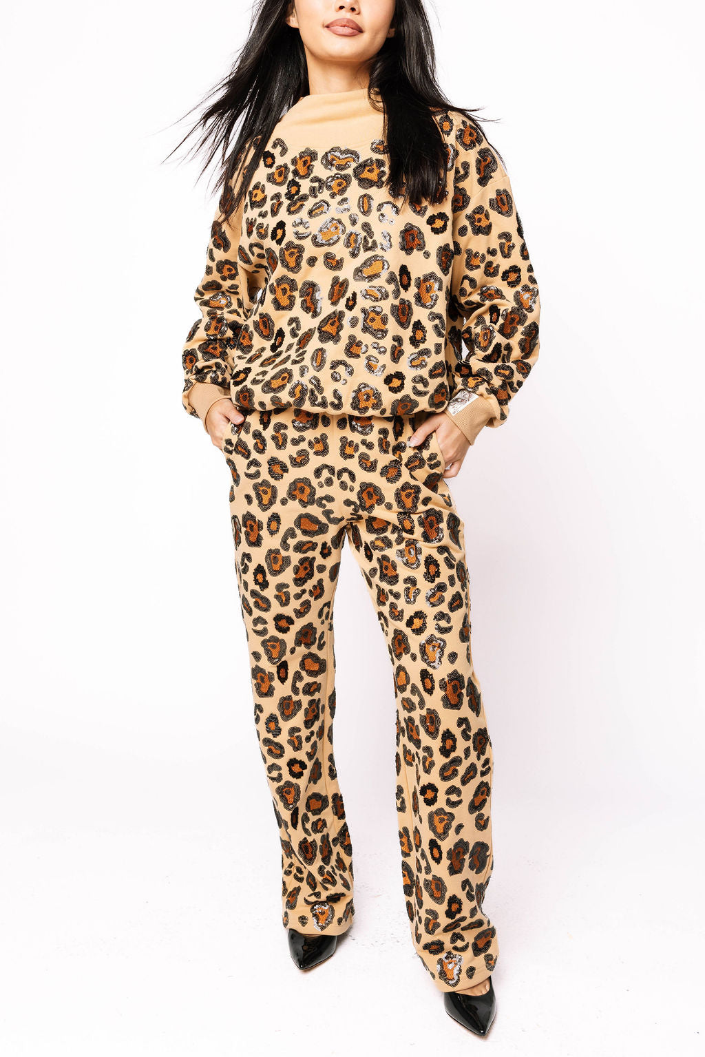 Tan, Brown & Black Leopard Pant