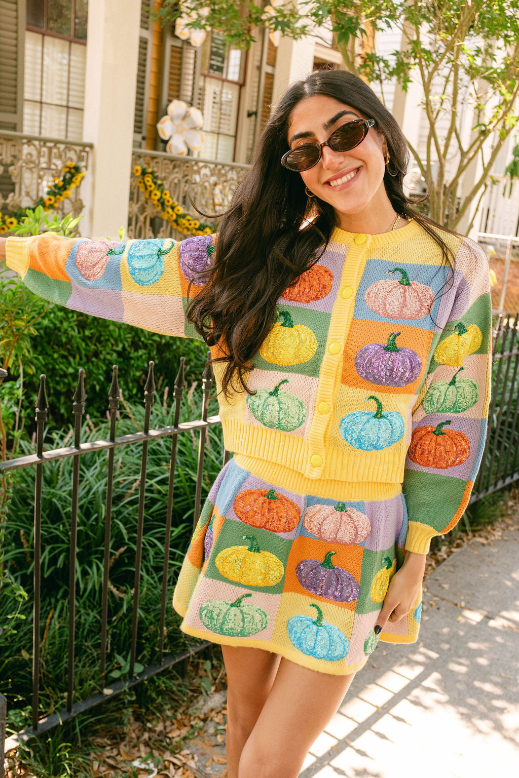 Pastel Colorblock Pumpkin Skirt