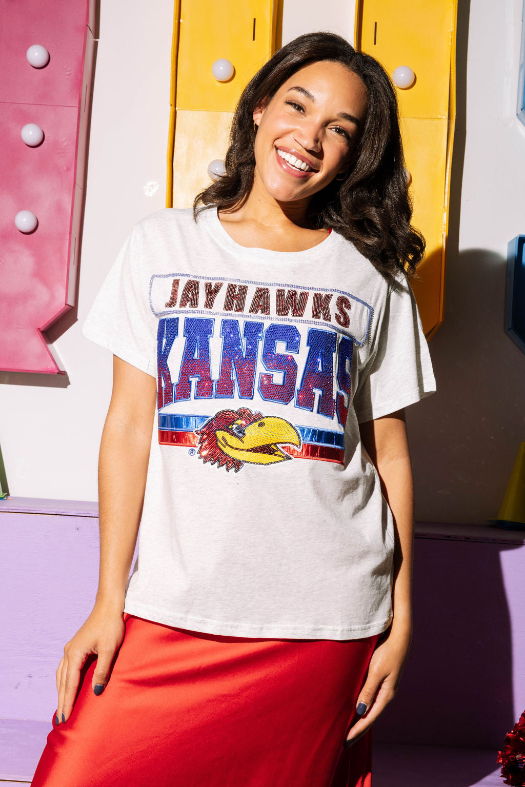 Licensed Grey Vintage 'Kansas Jayhawks' Tee