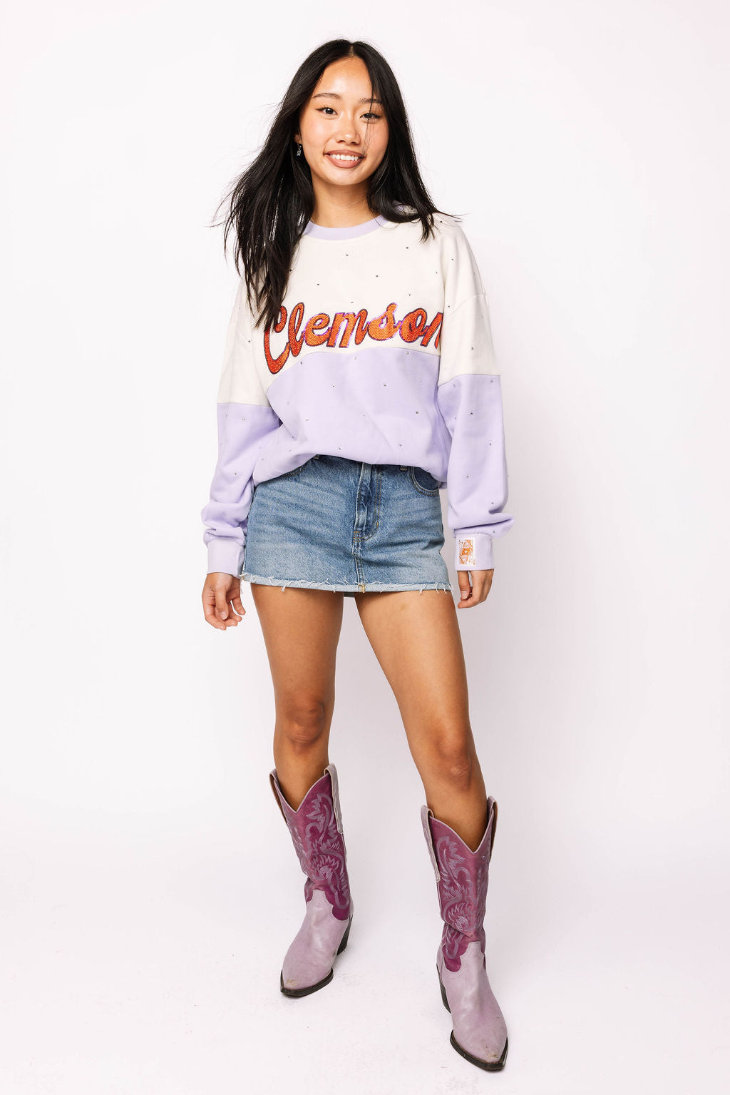 Licensed Clemson Pastel Two Tone Sweatshirt