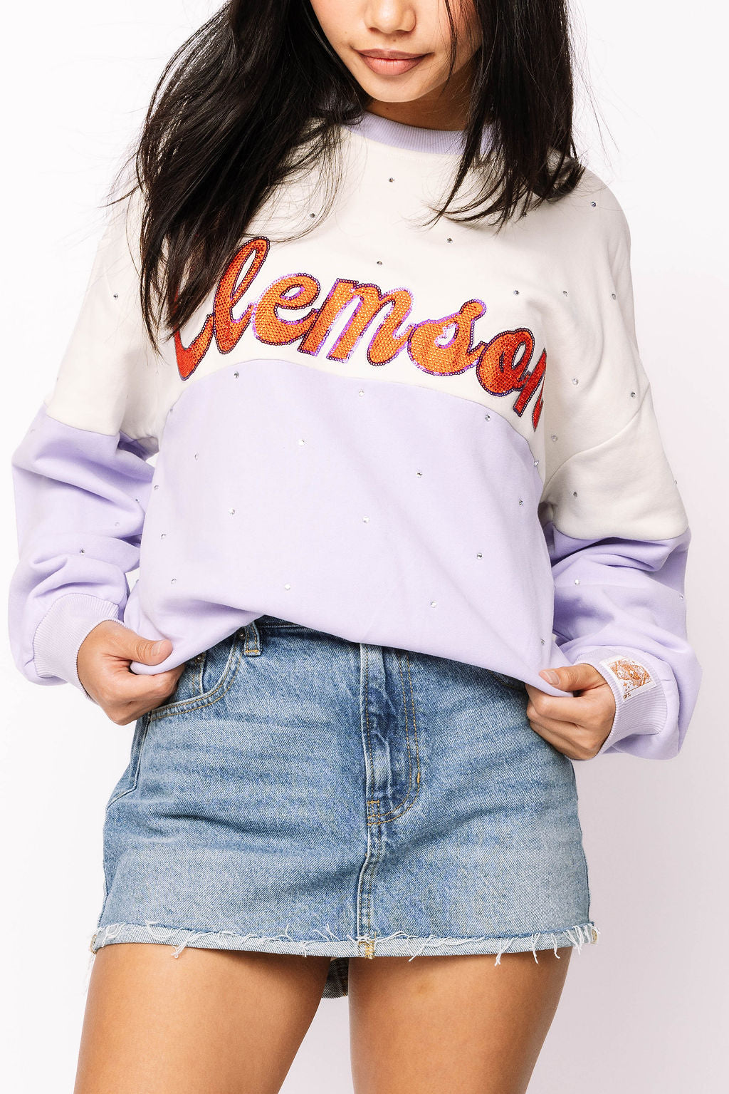 Licensed Clemson Pastel Two Tone Sweatshirt