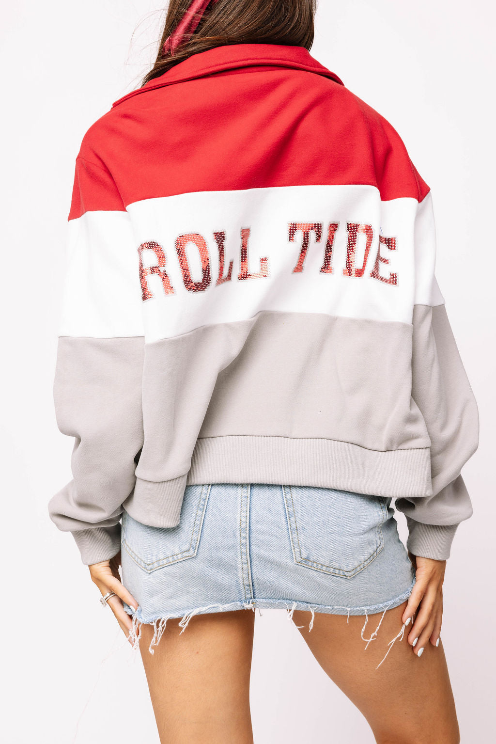 Licensed Alabama Quarter Zip Colorblock Sweatshirt