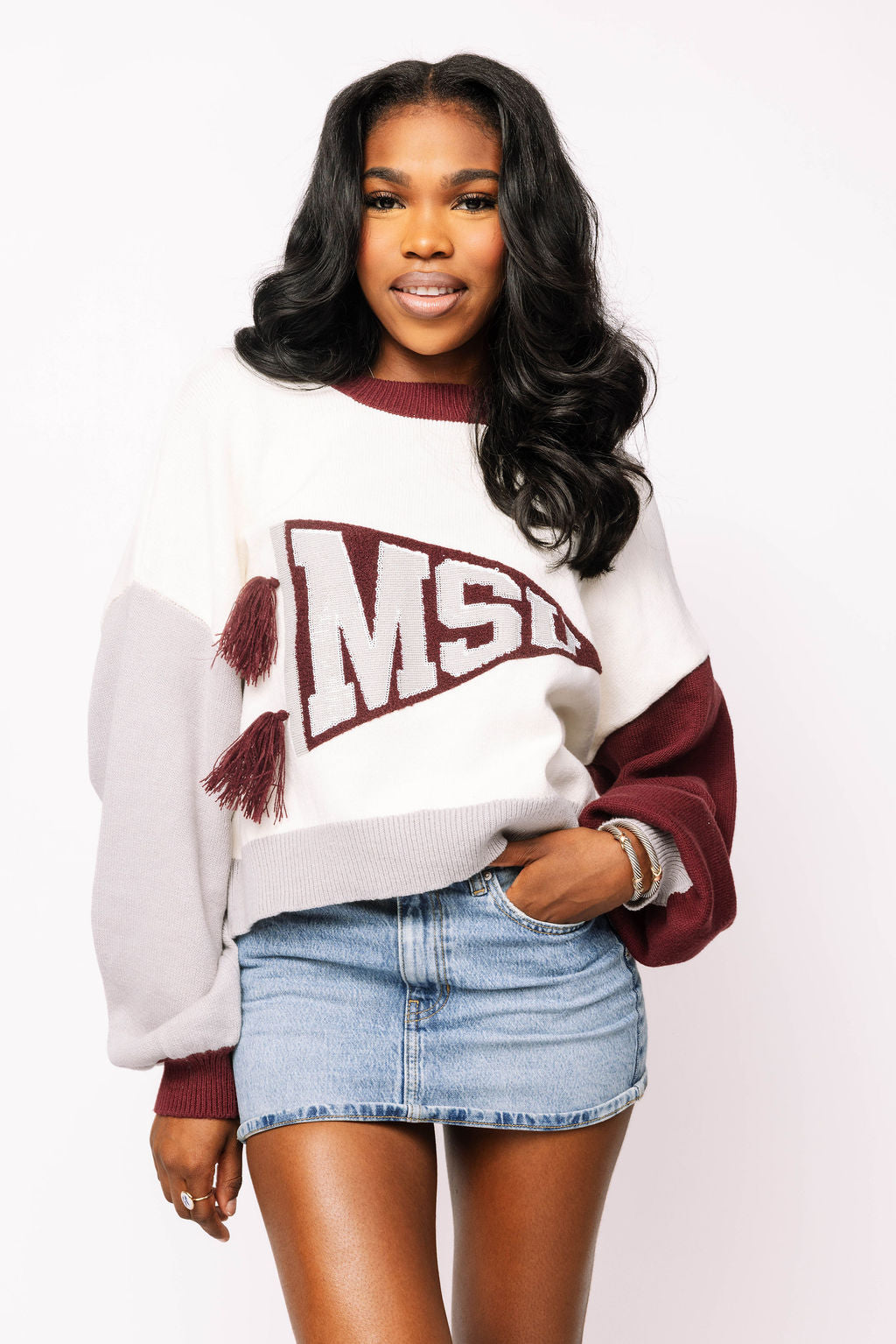 Licensed Miss State Pennant Sweater