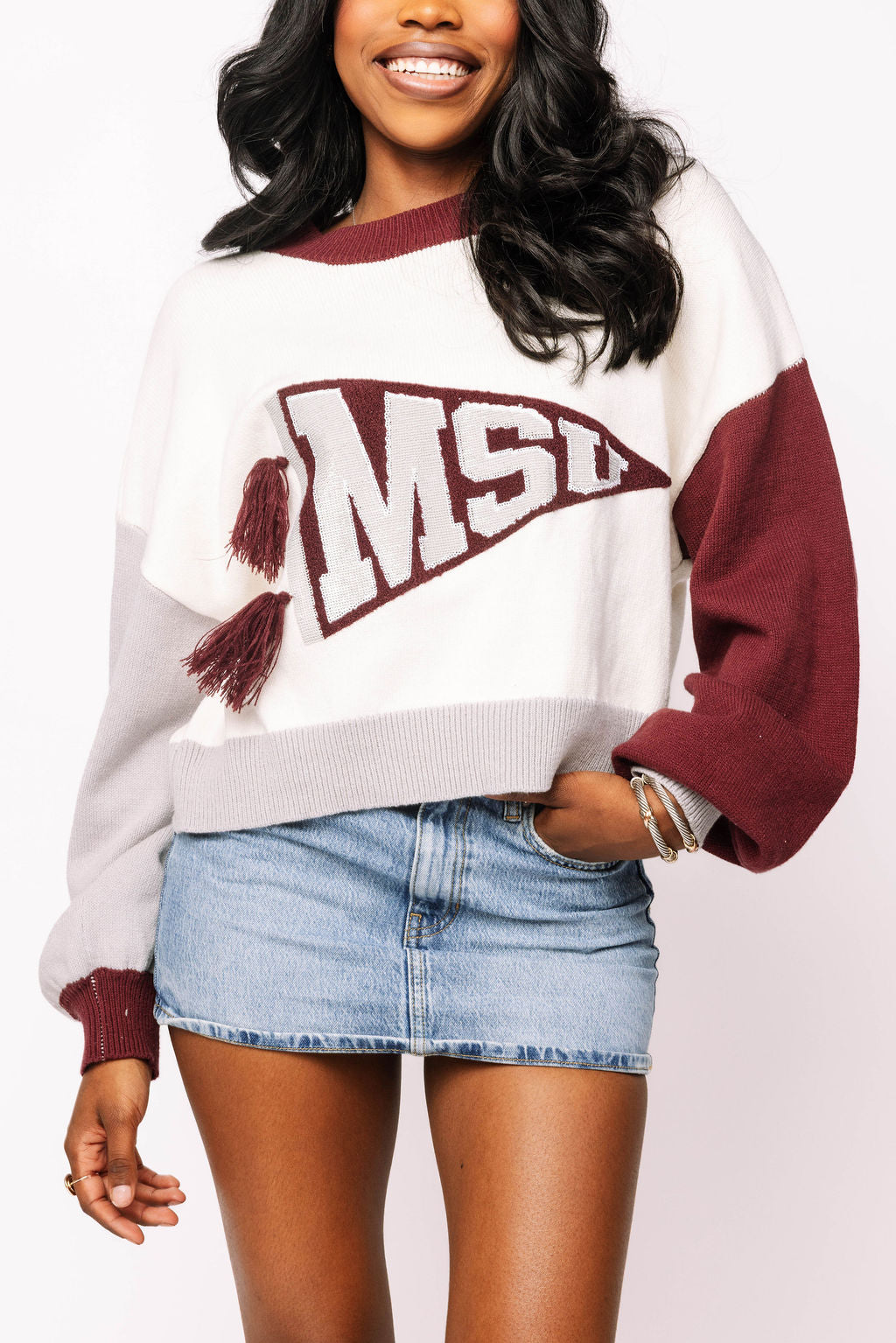 Licensed Miss State Pennant Sweater