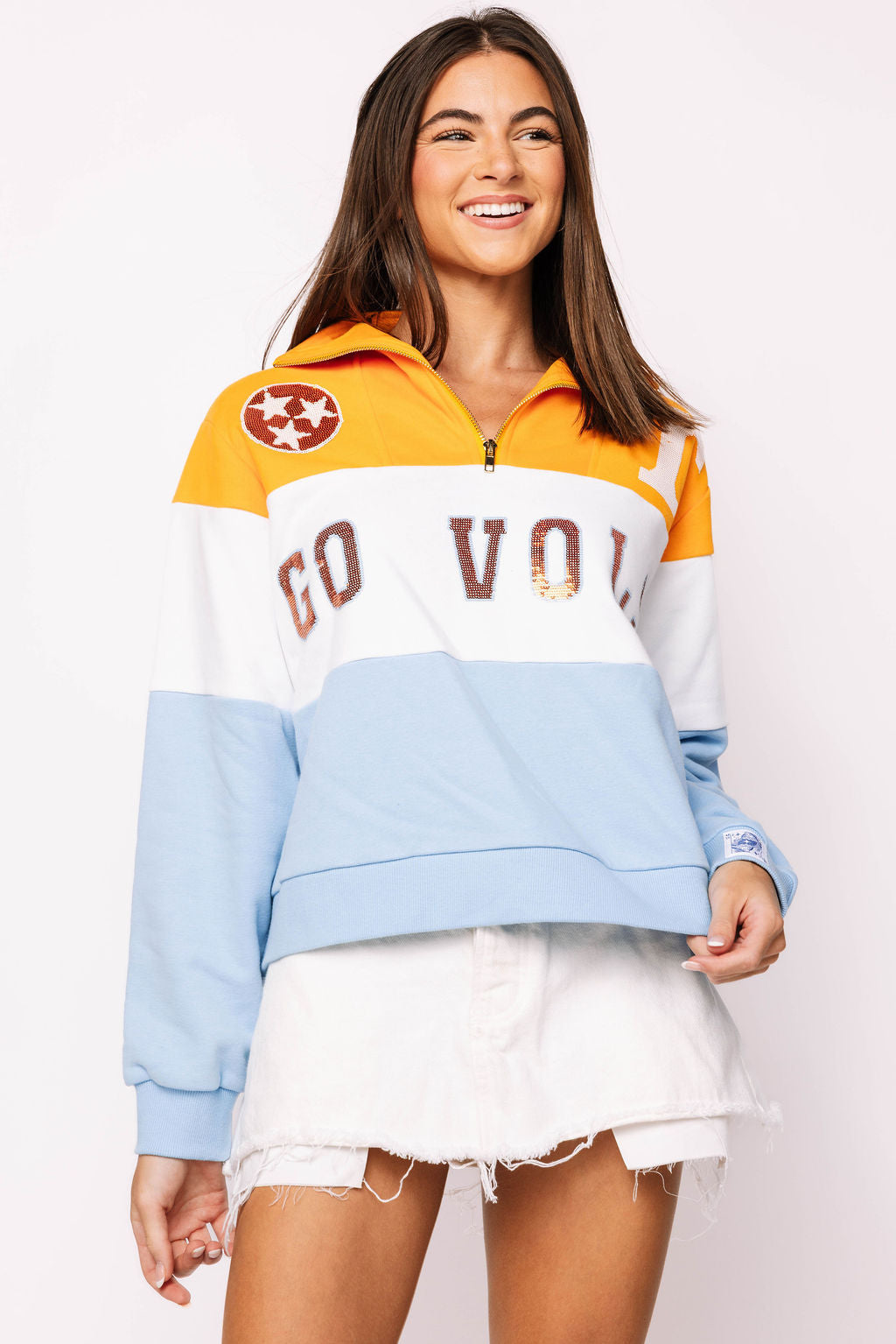 Licensed Tennessee Quarter Zip Colorblock Sweatshirt