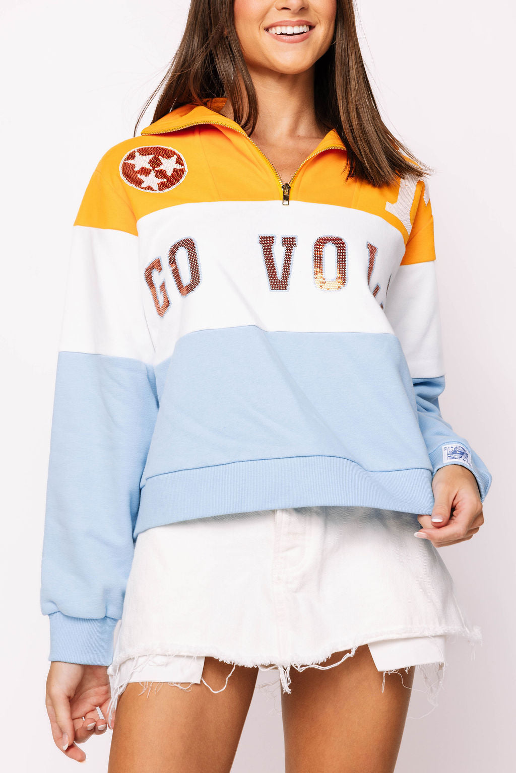 Licensed Tennessee Quarter Zip Colorblock Sweatshirt