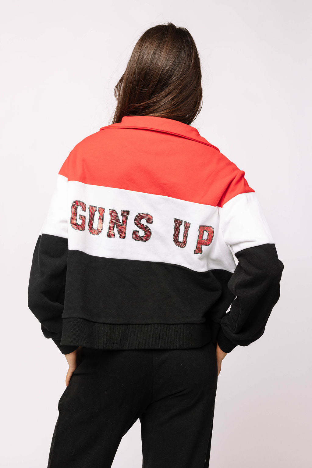 Licensed Texas Tech Quarter Zip Colorblock Sweatshirt