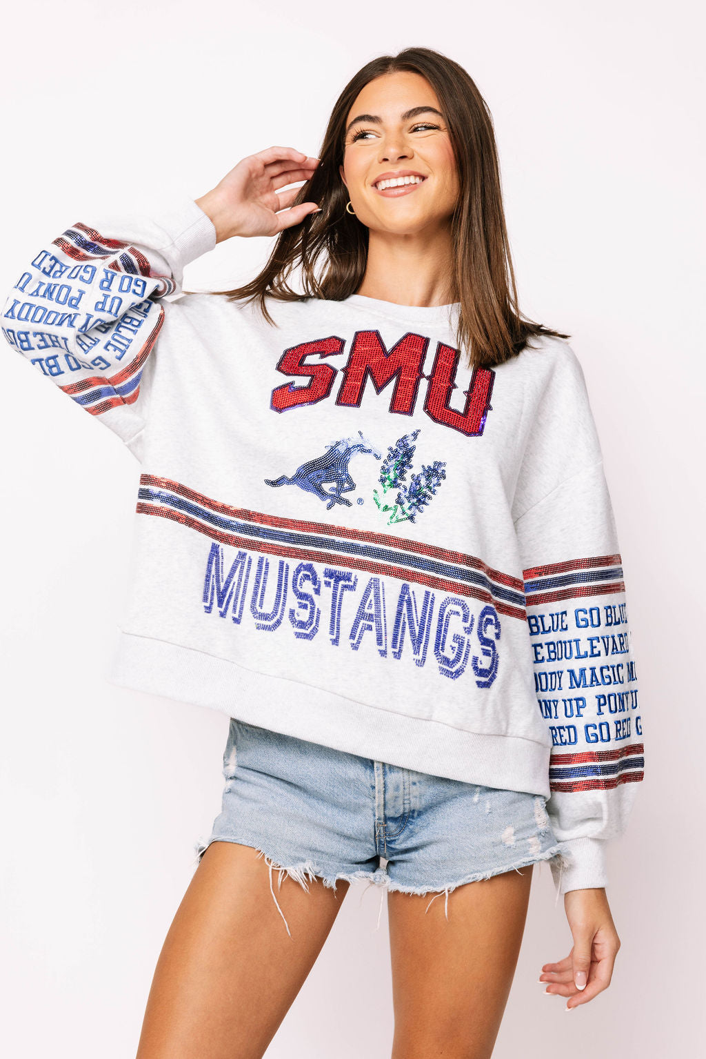 Licensed SMU Flower Mascot Sweatshirt