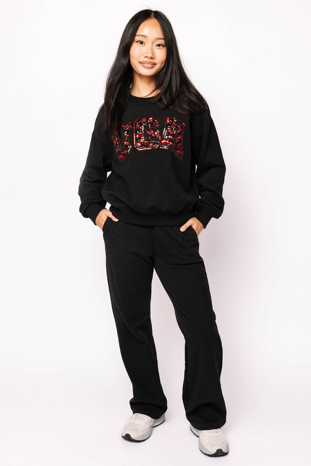 Licensed UGA Black with Multi Jewel Letter Sweatpants
