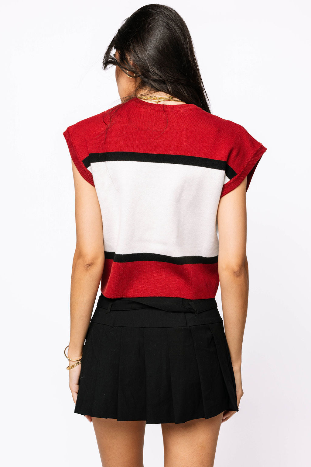 Licensed 'USC' Colorblock Jewel Letter Short Sleeve Sweater