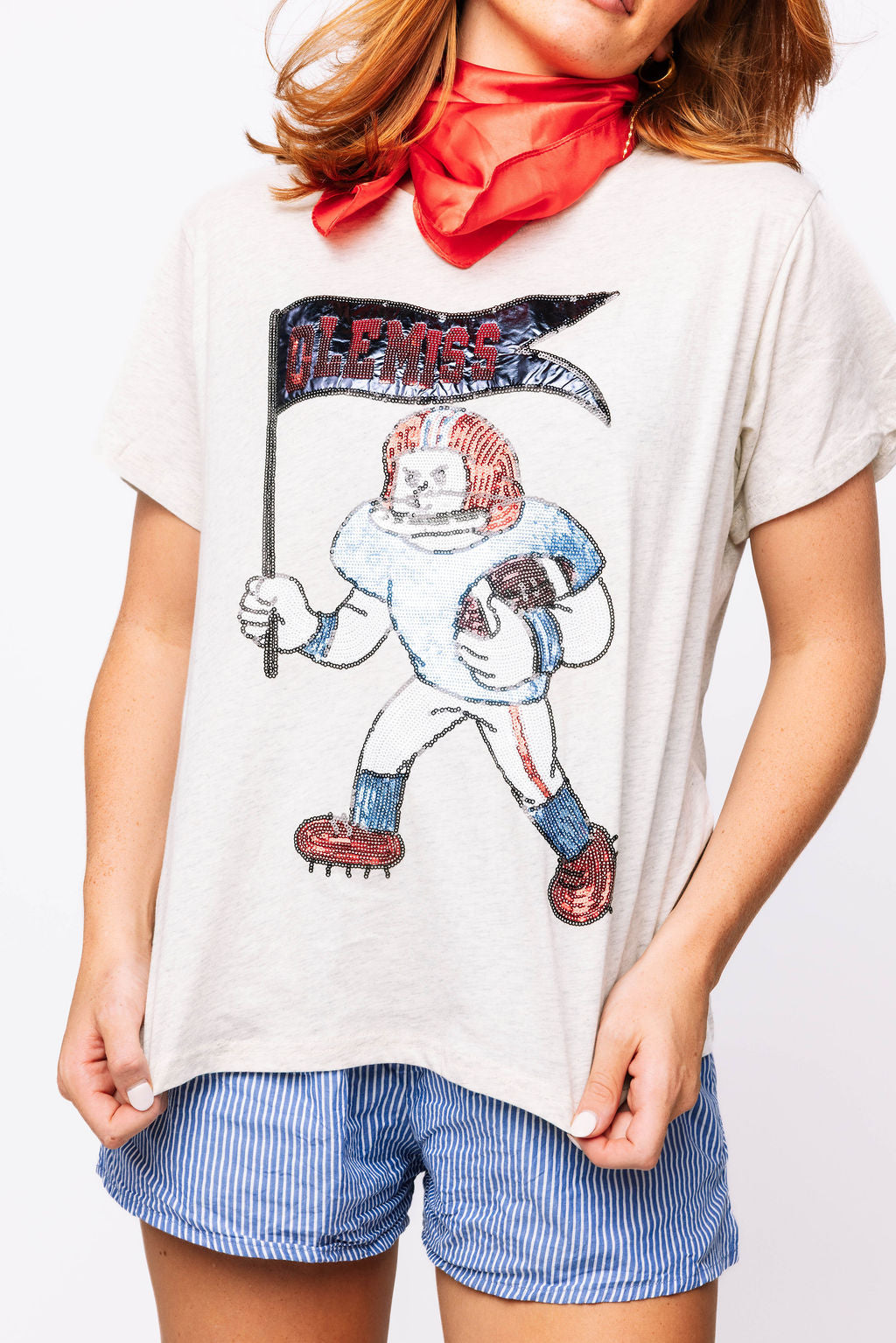 Licensed Ole Miss Football Player with Flag Tee