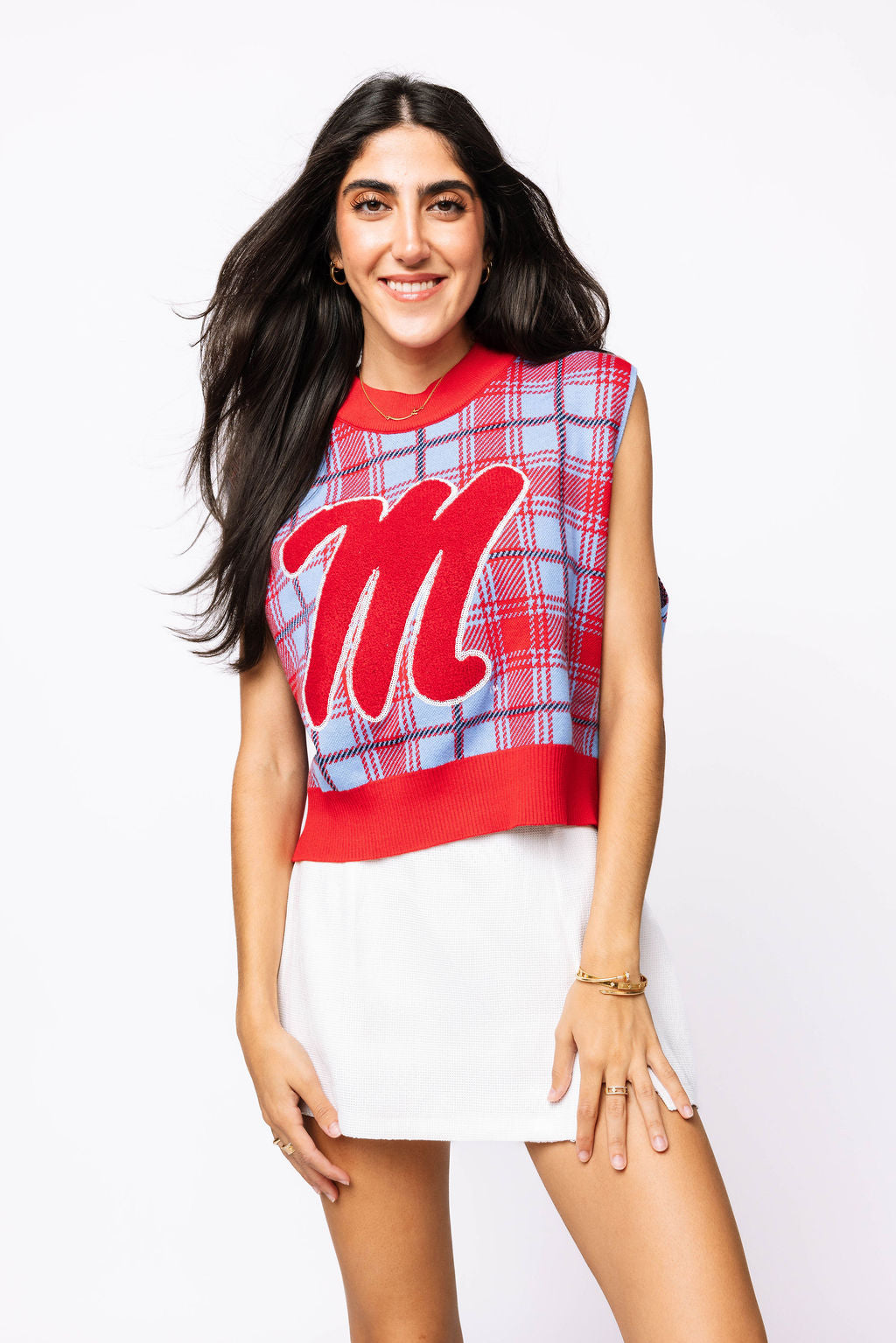 Licensed Plaid Ole Miss Sweater Vest