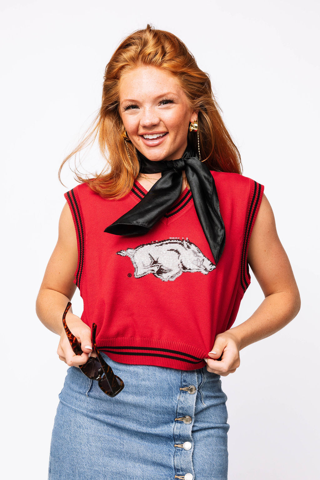 Licensed Arkansas Small Mascot Sweater Vest