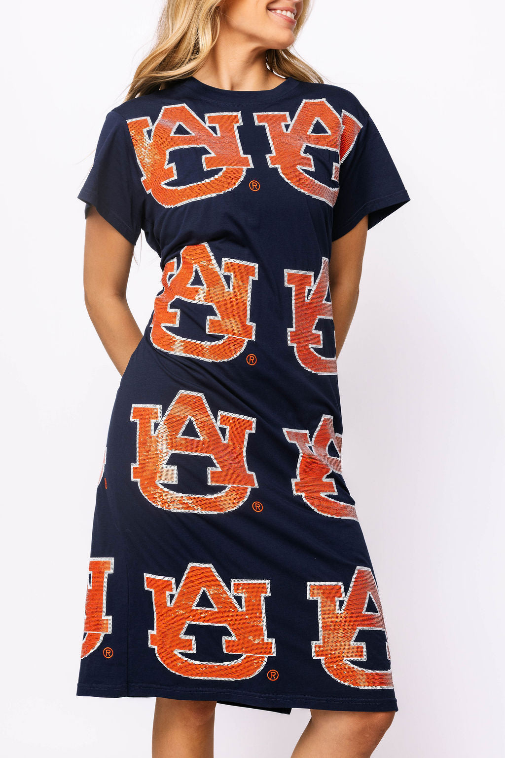 Licensed Auburn Mascot Midi Tee Dress