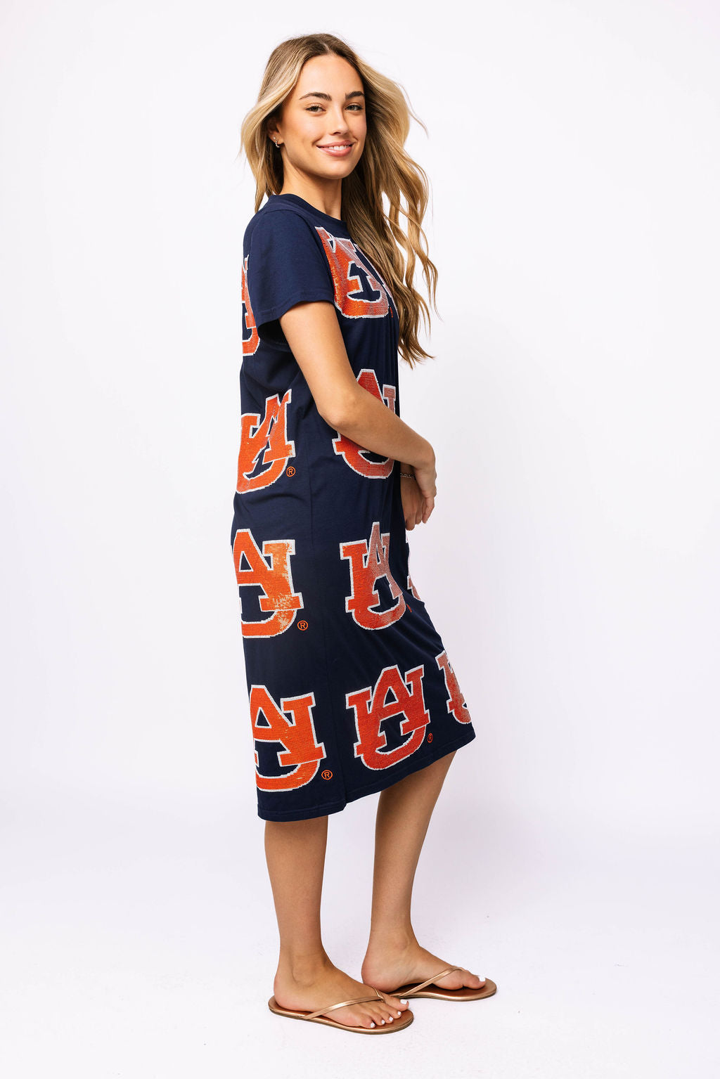 Licensed Auburn Mascot Midi Tee Dress