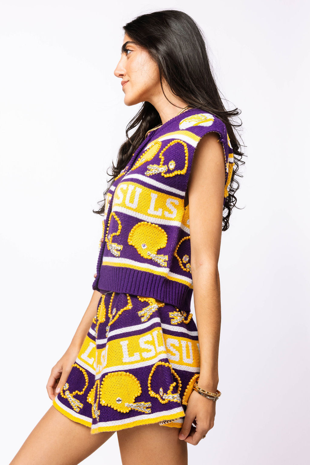 Licensed LSU Vintage Football Helmet Stripe Skirt