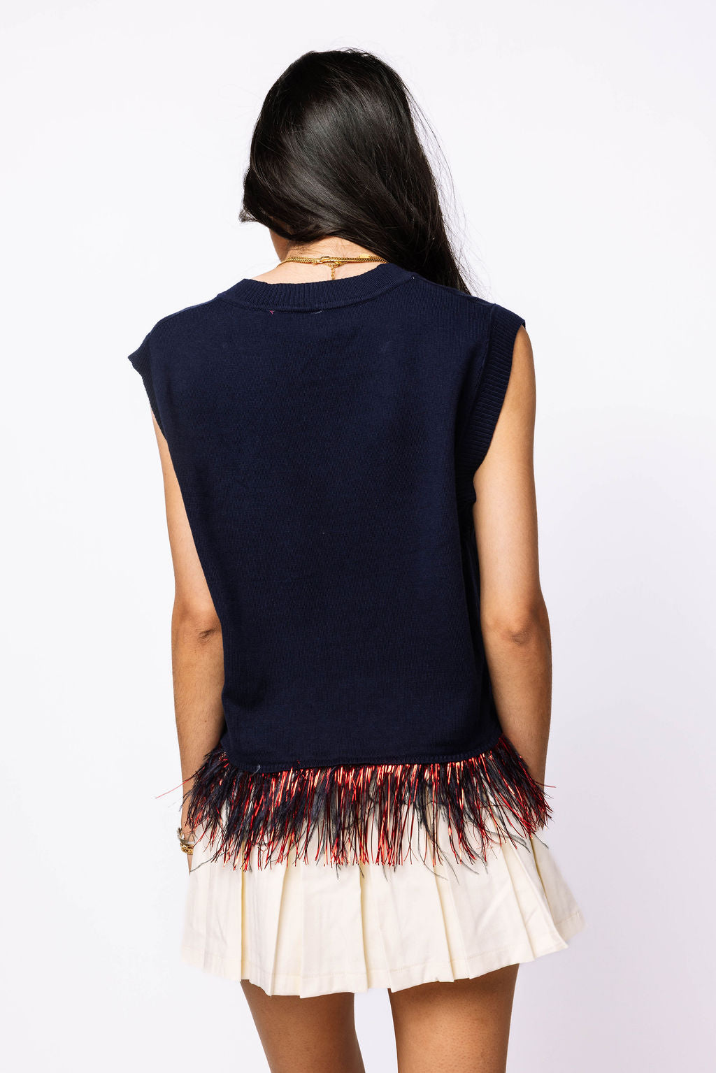 Licensed Ole Miss 'Hotty Toddy' Feather Bottom Tank Sweater