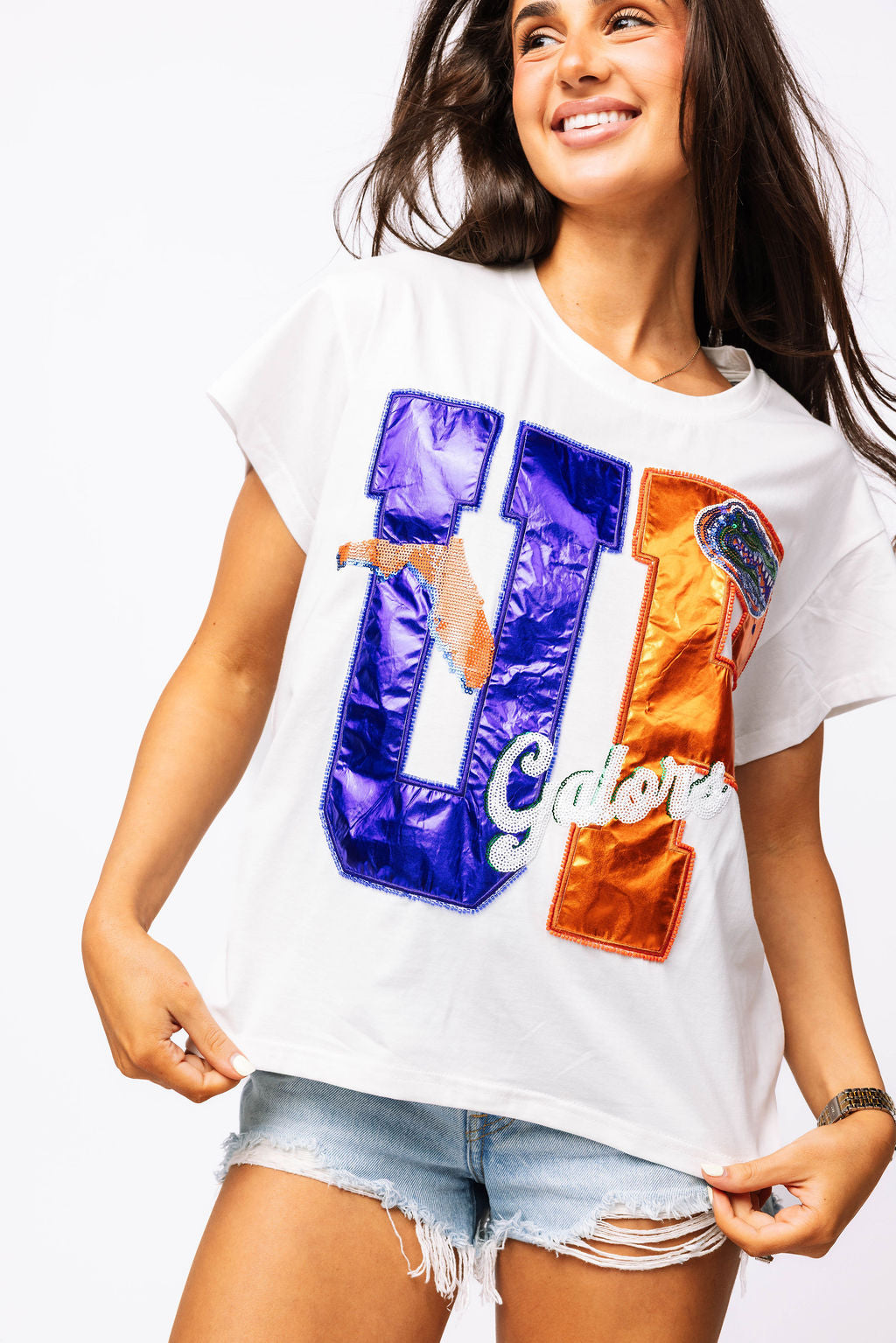 Licensed Florida Metallic Word with Icons Tee