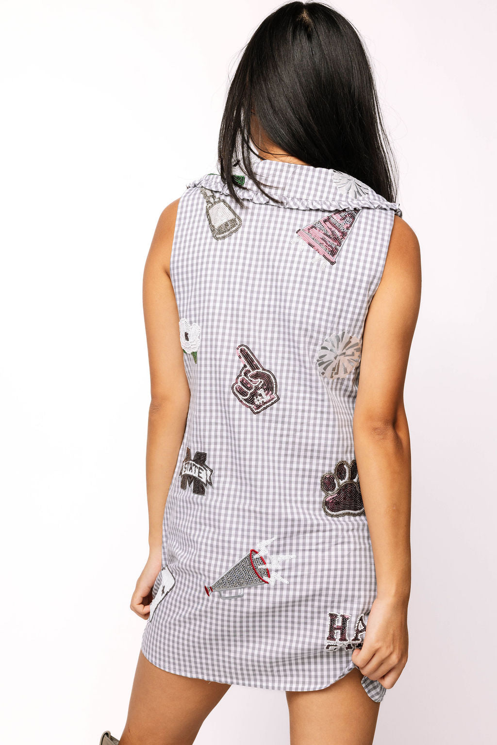 Licensed Mississippi State Mini Icon Gingham Collar Dress